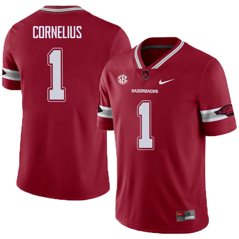 Men #1 Jared Cornelius Arkansas Razorback College Football Alternate Jerseys Sale-Cardinal - Click Image to Close